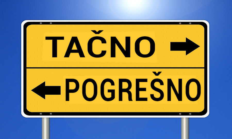 tacno pogresno